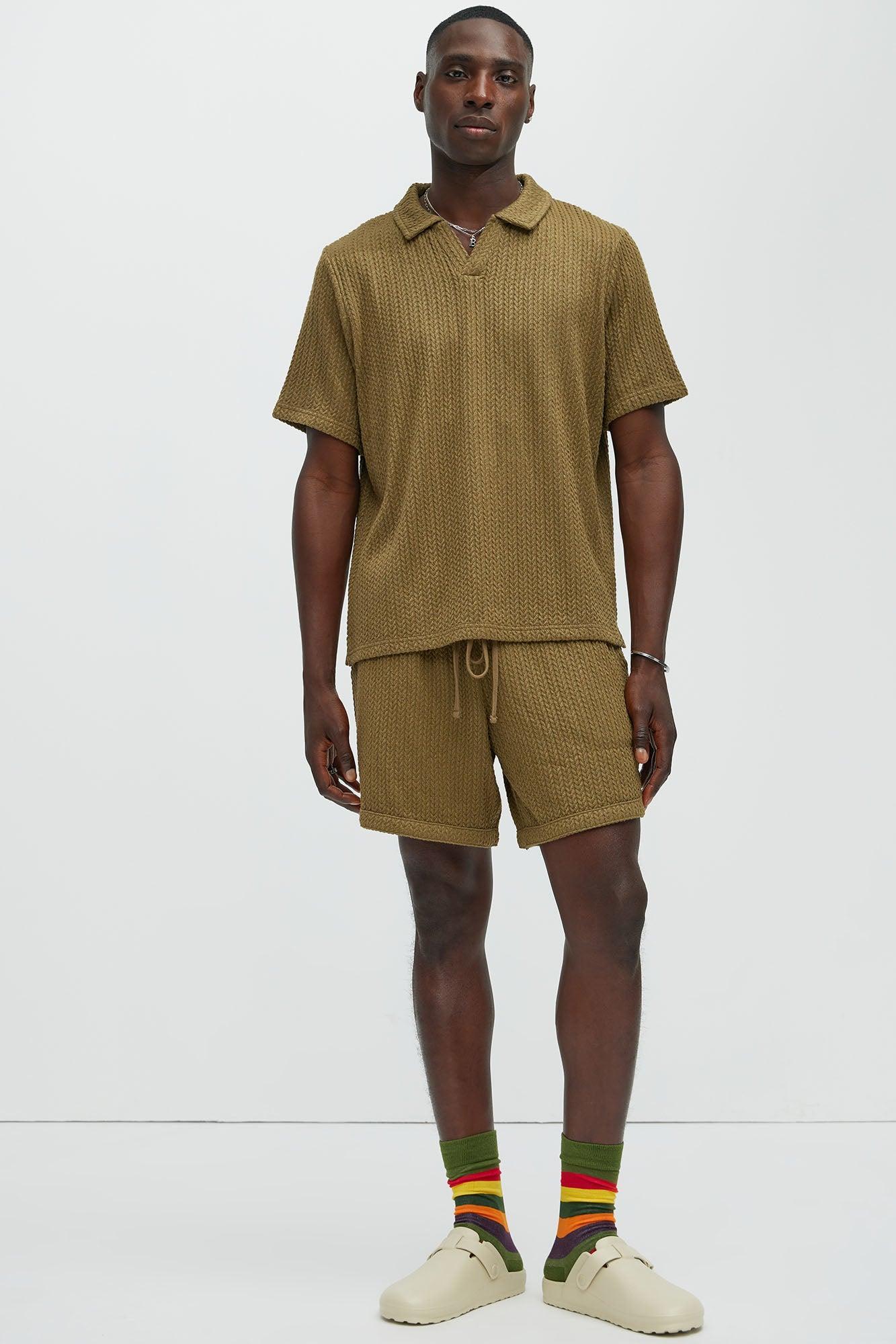 Catanina Textured Polo - Olive Product Image