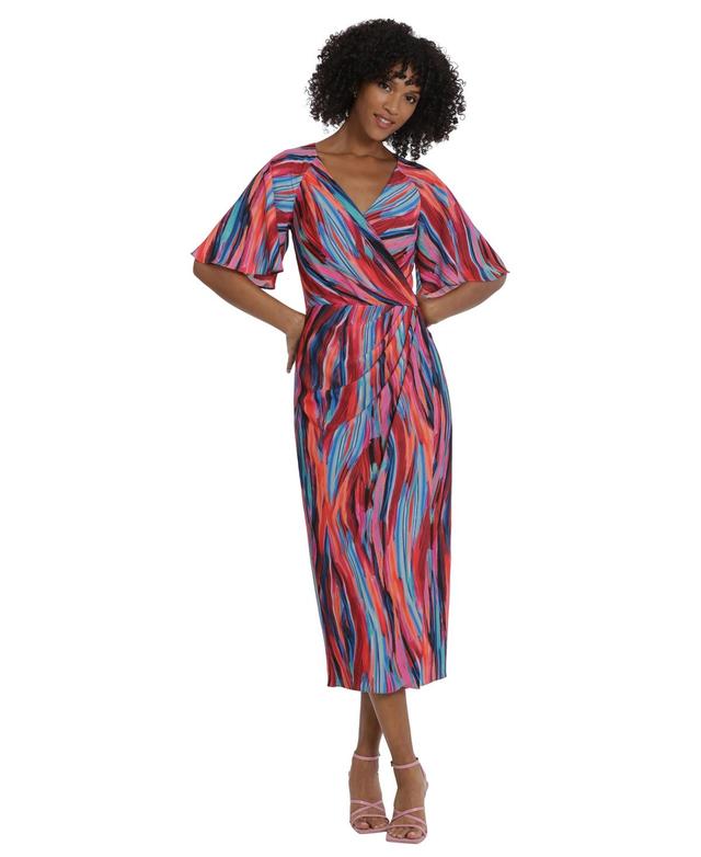 Women's Printed Raglan-Sleeve Wrap Dress Product Image