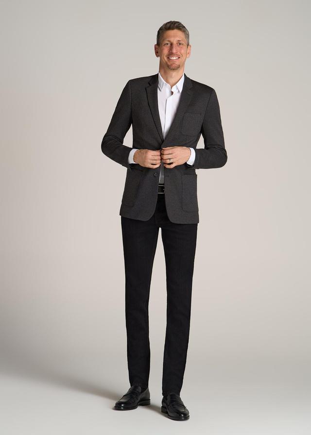 Men's Tall Blazer in Black Silver Mix Male Product Image