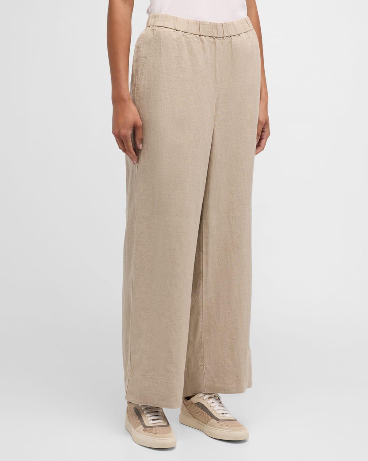 Eileen Fisher Linen Wide Leg Pants Product Image