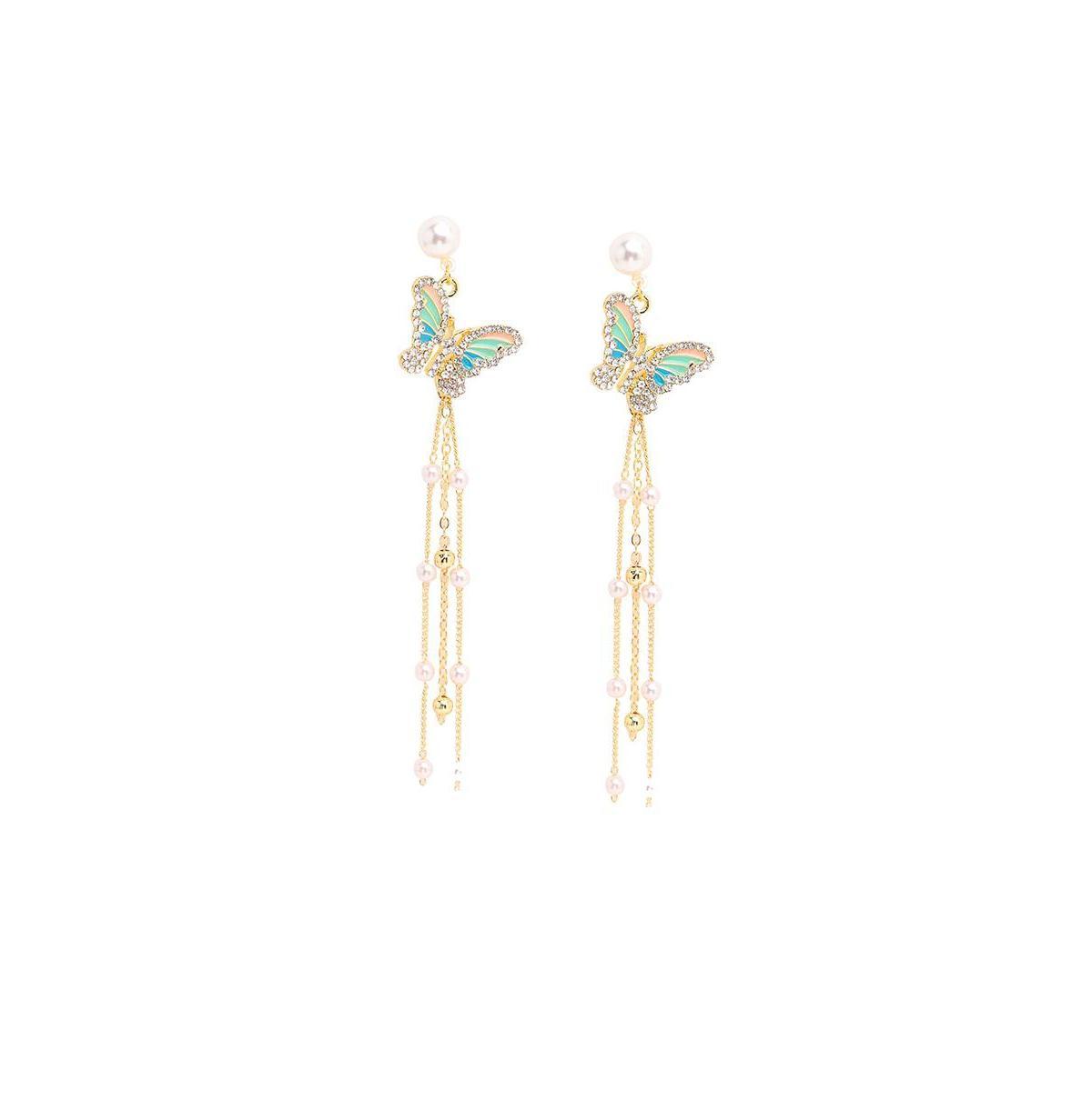 Sohi Womens Butterfly Drop Earrings Product Image