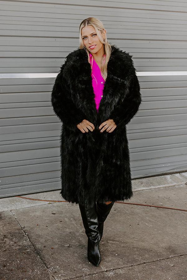 Gala Nights Faux Fur Coat In Black Product Image