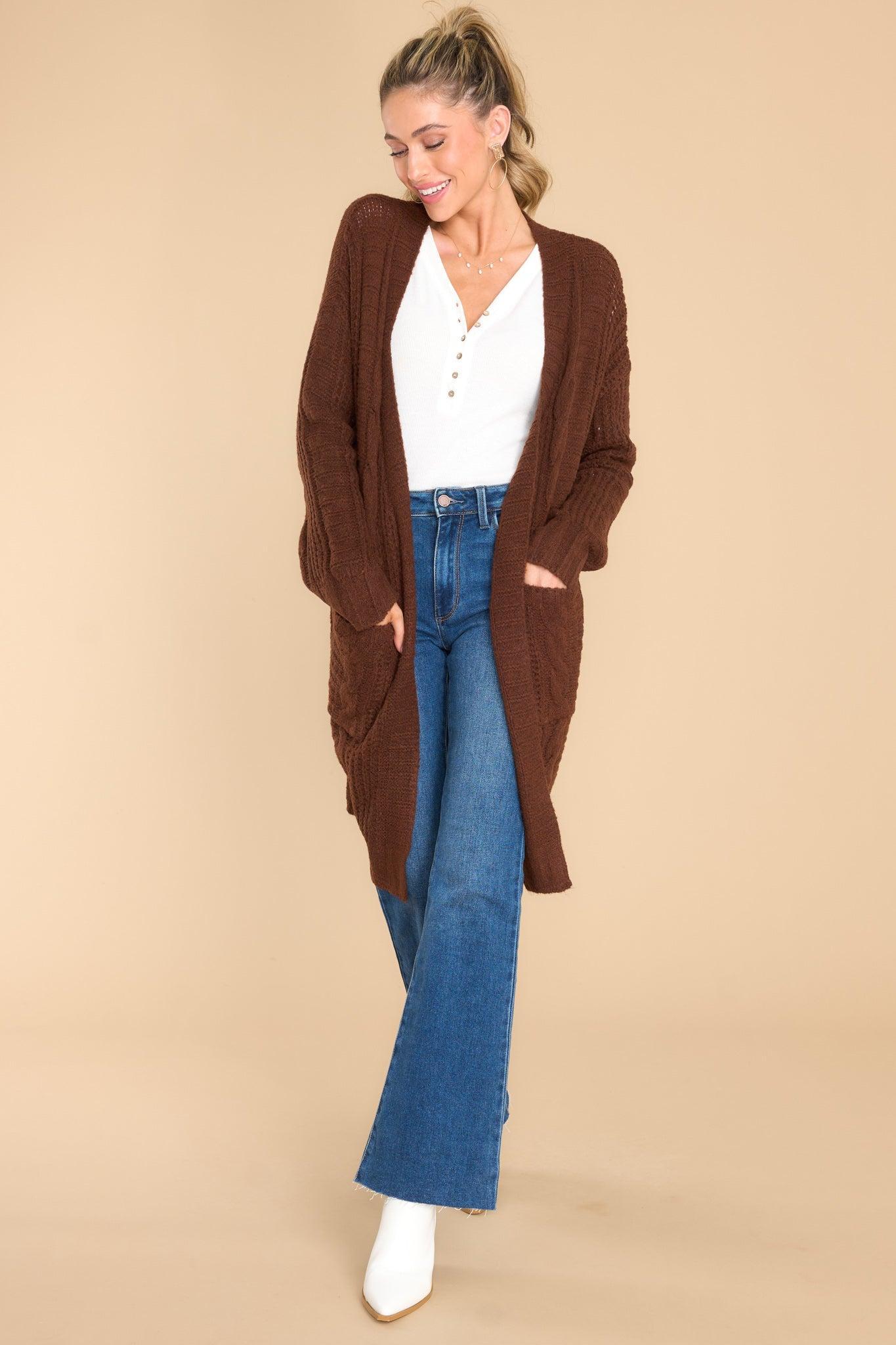 By The Fireplace Brown Cardigan Product Image