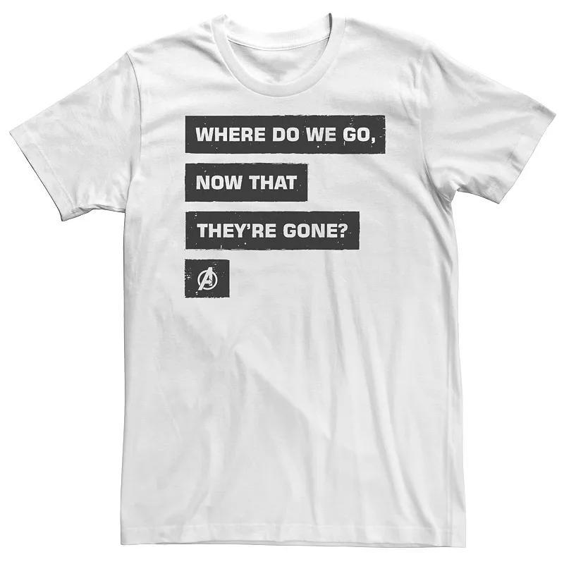 Big & Tall Marvel Avengers Endgame Where Do We Go Quote Tee, Mens Product Image