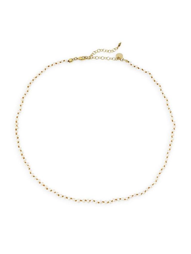 Womens Poesie 24K-Gold-Plated & Cultured Freshwater Pearl Necklace Product Image