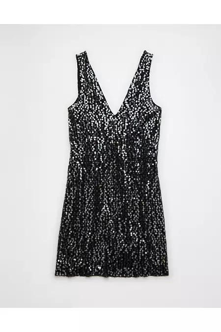 AE Sequin V-Neck Mini Slip Dress Womens Product Image