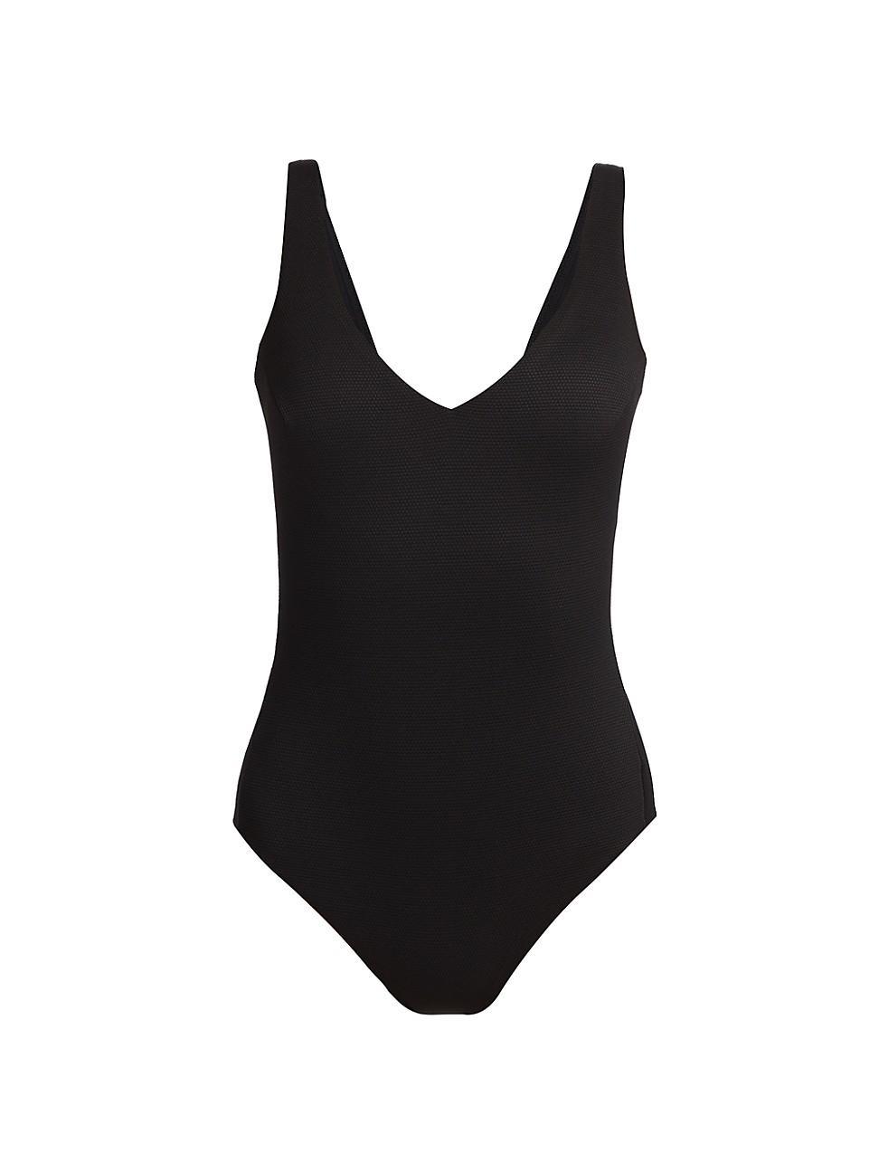 Womens Piqu Shaping One-Piece Swimsuit Product Image