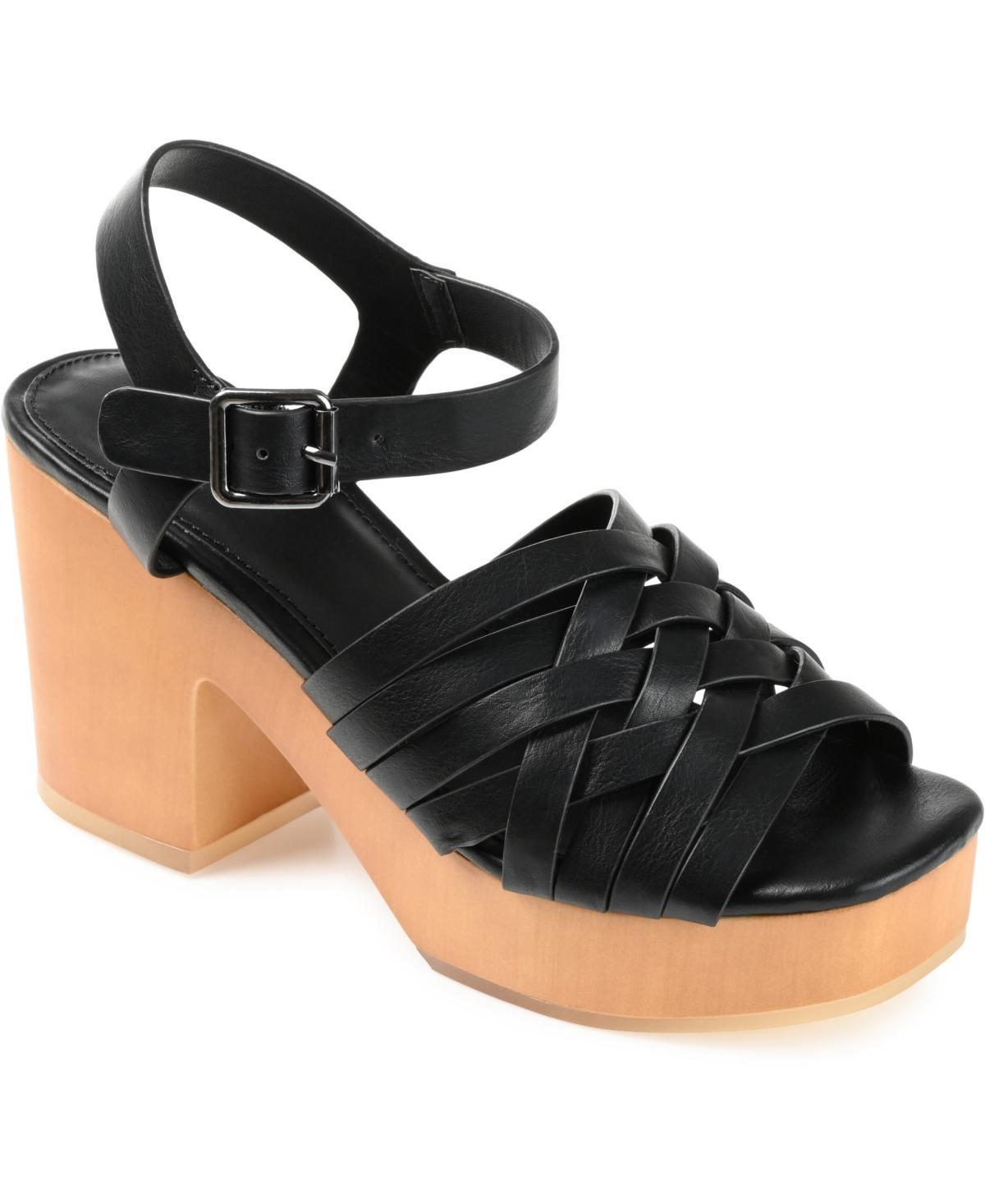 Journee Collection Womens Addisyn Woven Platform Sandals Product Image