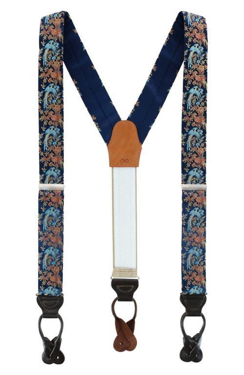 Trafalgar Mens Birds of Prosperity Silk Button End Suspenders Product Image