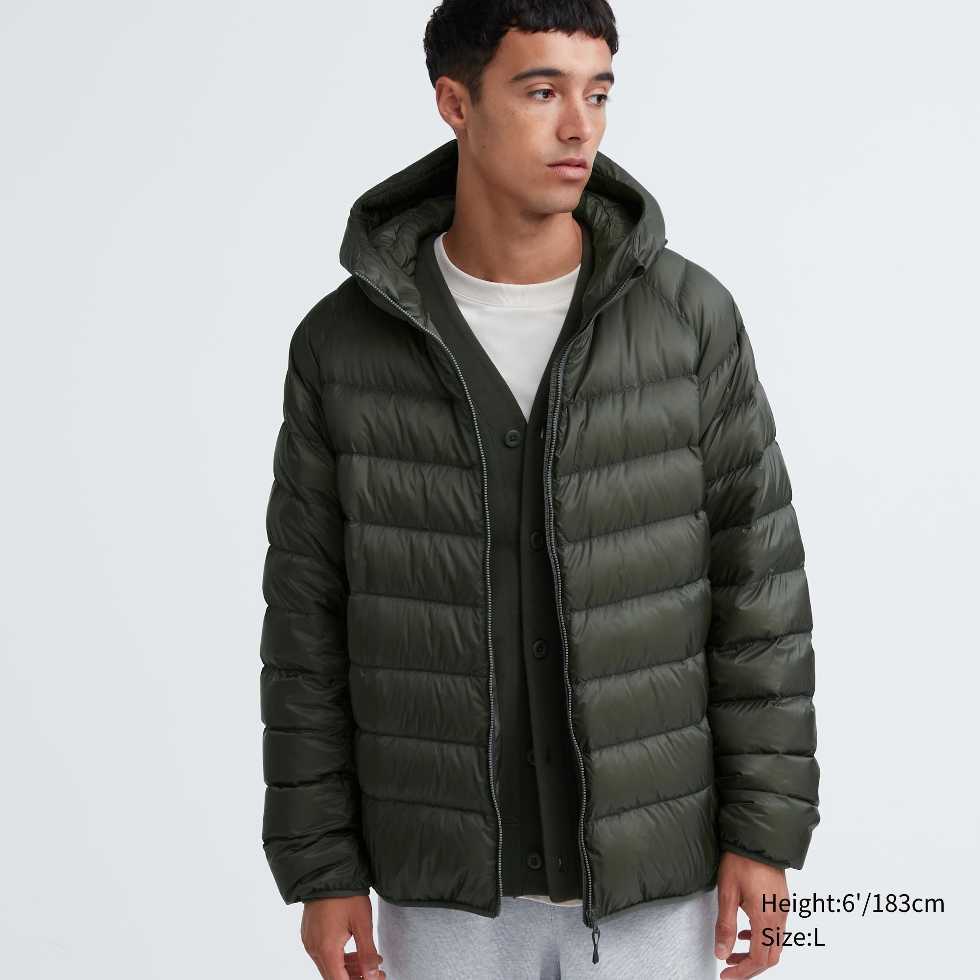 Mens Ultra Light Down Parka (3D Cut) with Anti-Static Olive Medium UNIQLO US Product Image