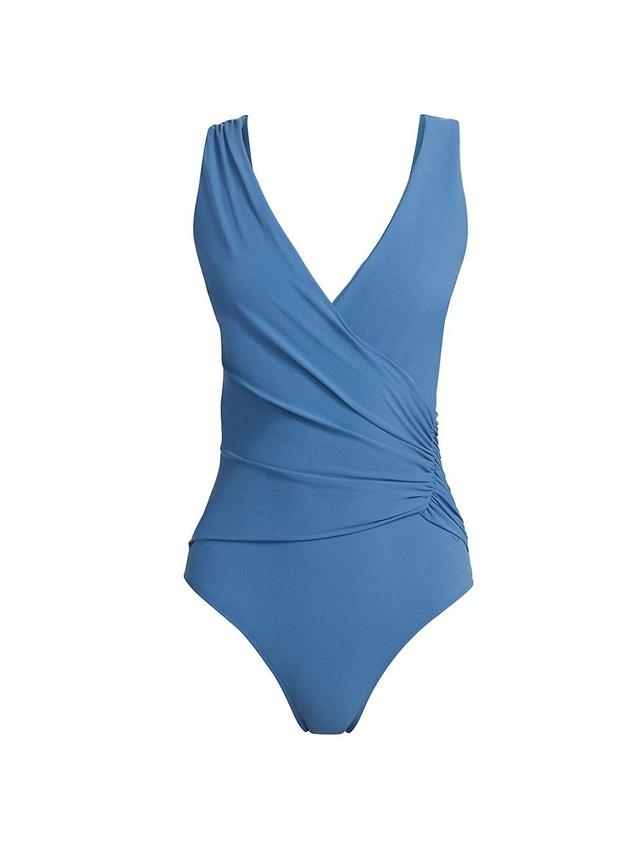 Womens Madle Faux-Wrap V-Neck One-Piece Swimsuit Product Image