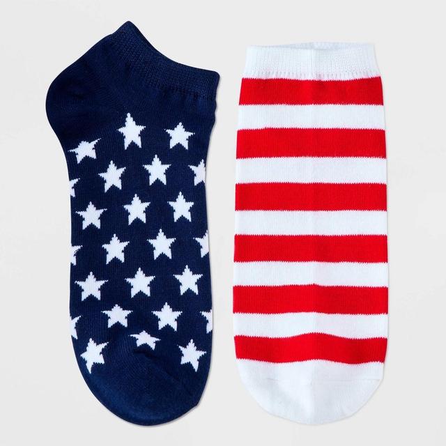 Womens American Flag Low Cut Socks - Red/White 4-10 Product Image