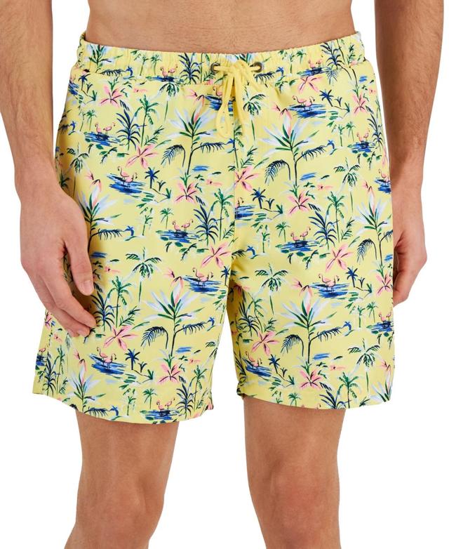 Club Room Mens Flamingo Floral-Print Quick-Dry 7 Swim Trunks, Created for Macys Product Image