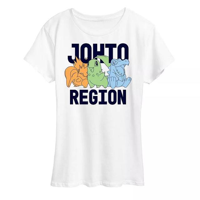 Womens Pokemon Johto Region Graphic Tee Grey Gray Product Image