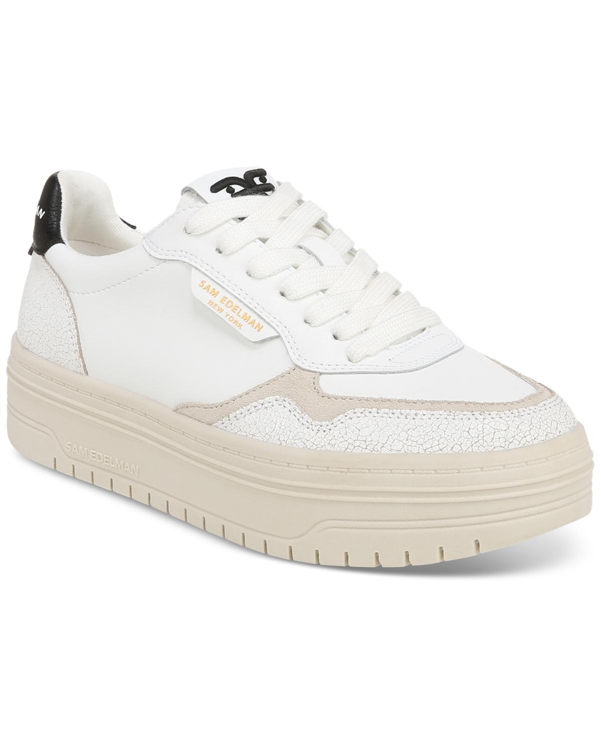 Sam Edelman Blaine Leather and Fabric Low-Top Retro Skater Platform Sneakers Product Image