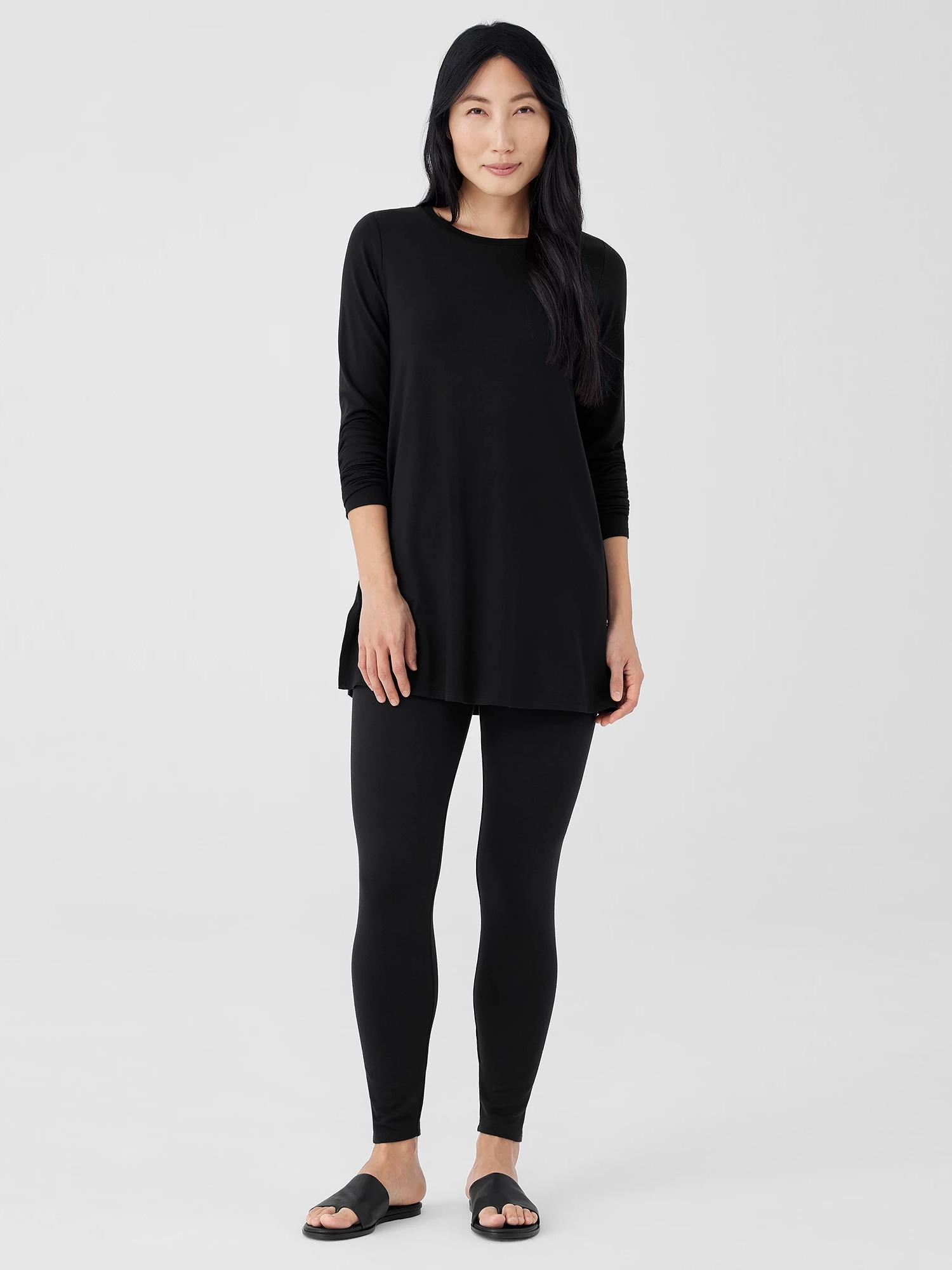 EILEEN FISHER Cozy Brushed Terry Hug High-Waisted Leggingsfemale product image