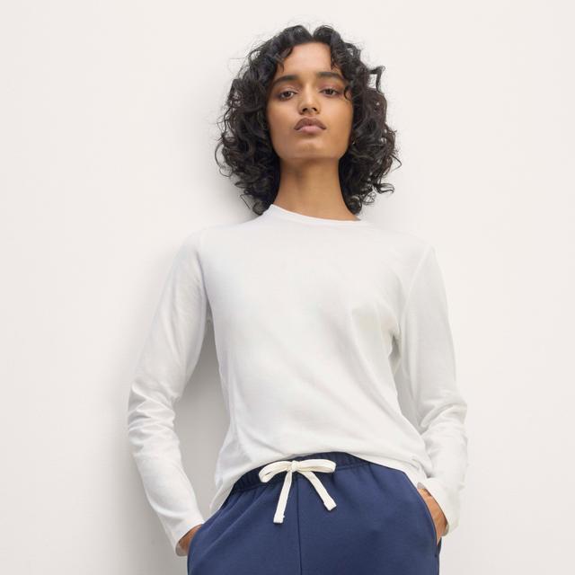 The Slim Long-Sleeve Crew in Essential Cotton Product Image