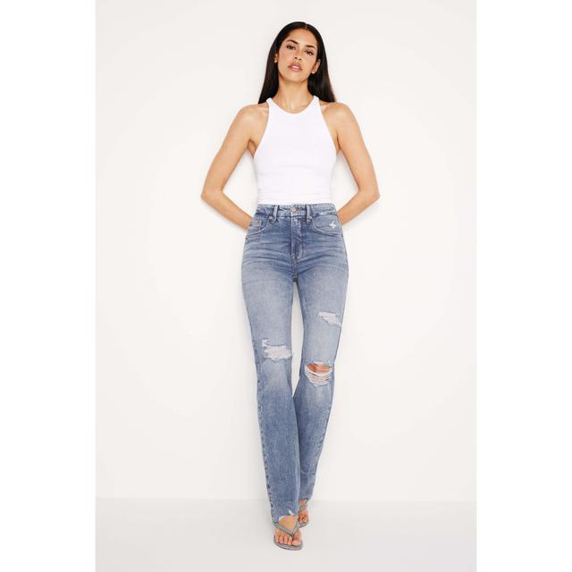 Womens Good Icon Straight Jeans | Indigo, 6 Size 28 Plus | Good American by Khlo Kardashian Product Image