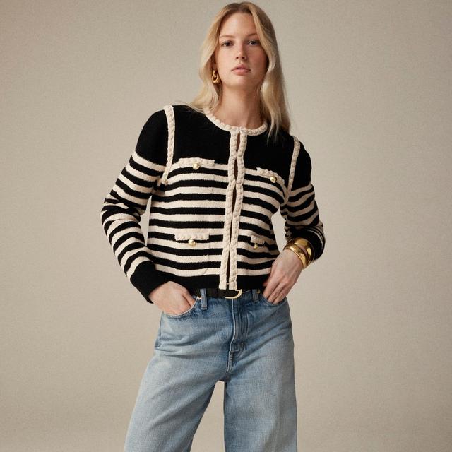 Odette sweater lady jacket in striped bouclé Product Image