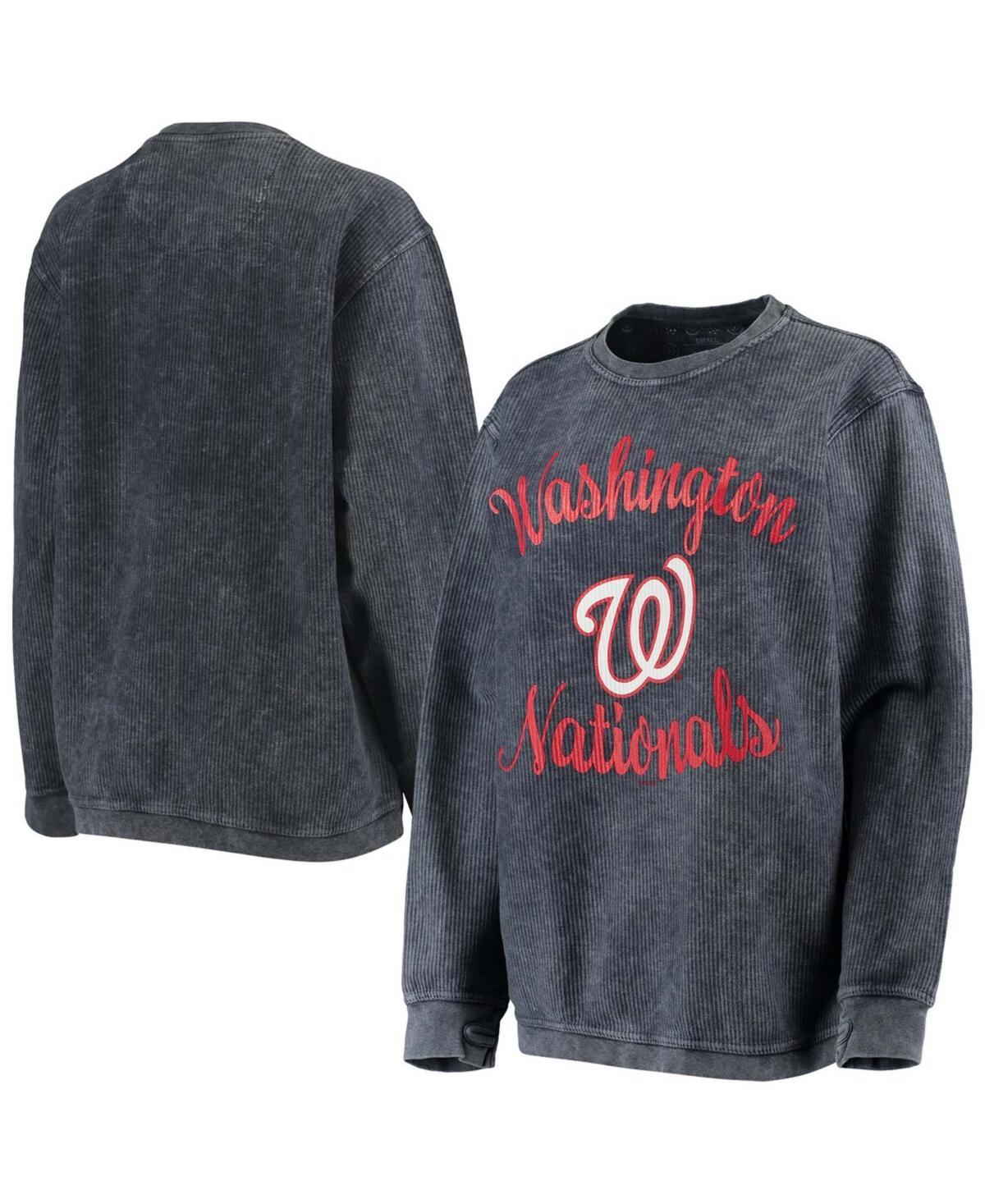 Womens G-III 4Her by Carl Banks Navy Washington Nationals Script Comfy Cord Pullover Sweatshirt Product Image