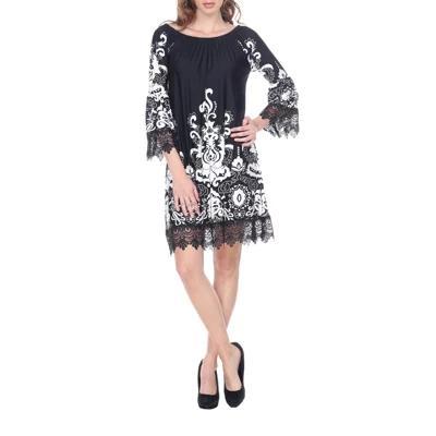 White Mark Womens Uniss 3/4 Sleeve Paisley Sheath Dress Product Image