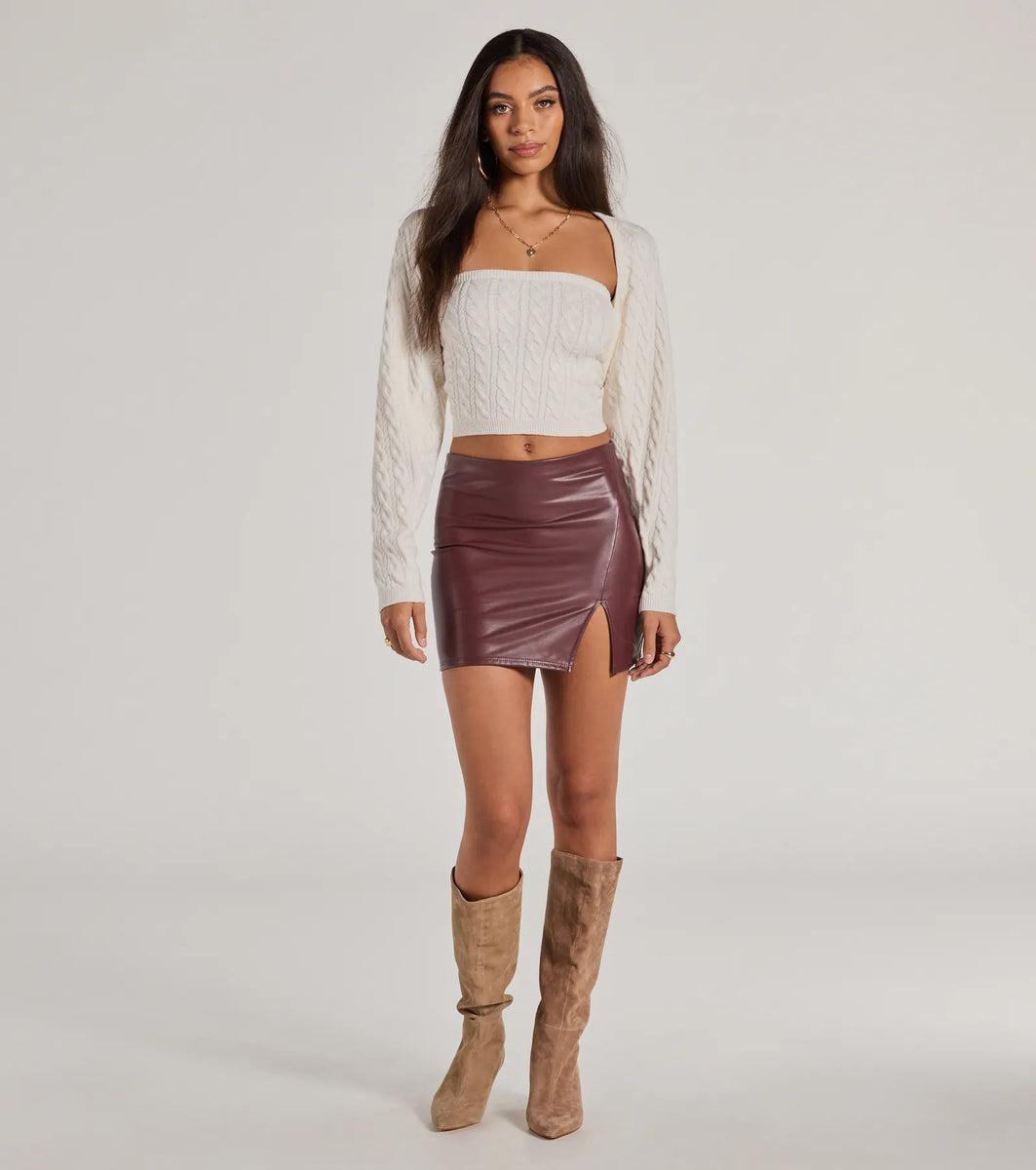 Cozy Glam Cable Knit Tube Top Product Image