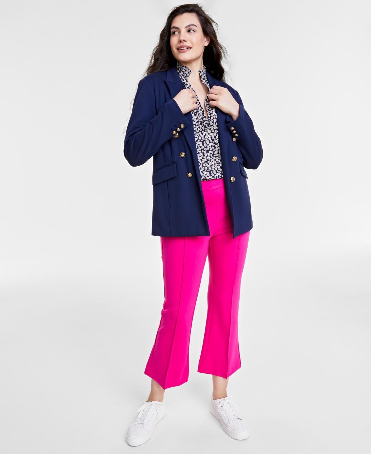 Womens Solid Faux Double-Breasted Blazer, Created for Macys Product Image