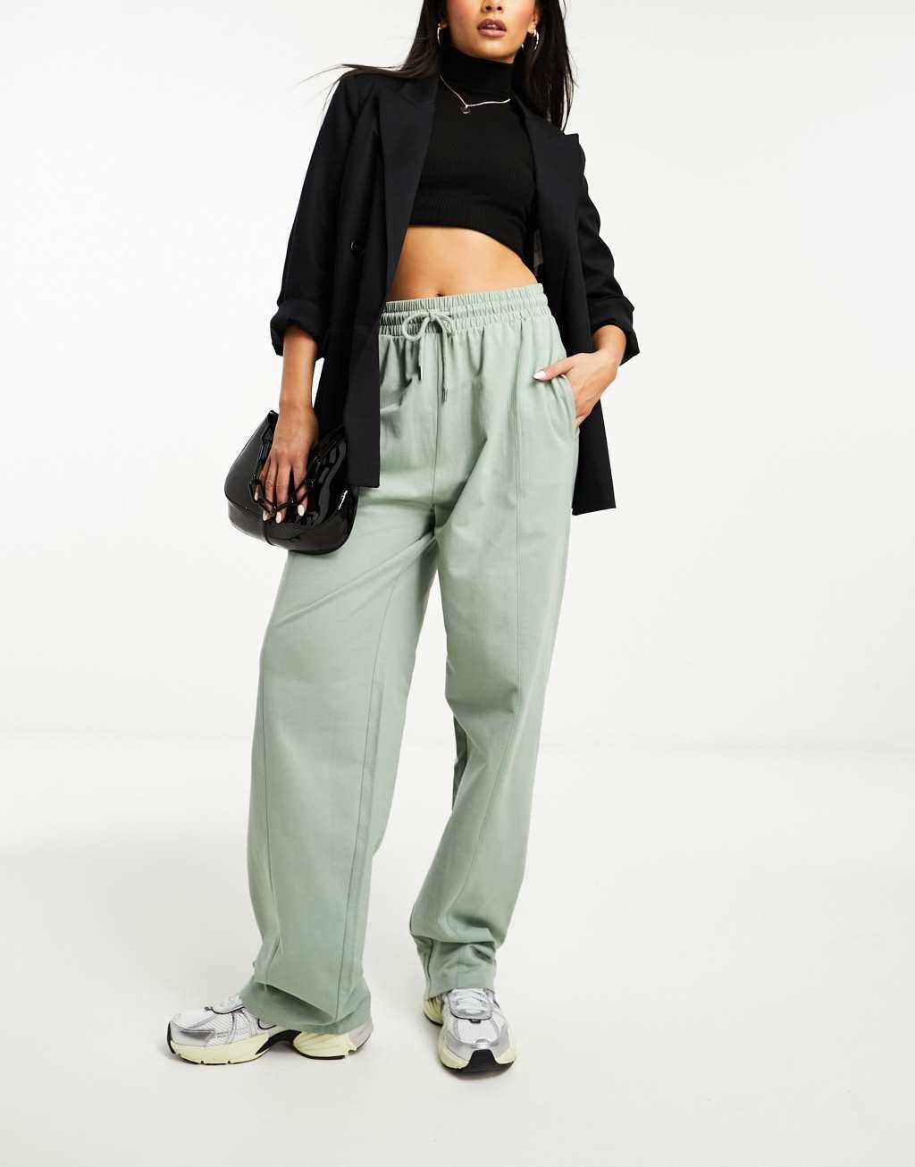 ASOS DESIGN Straight Leg sweatpants in sage green Product Image