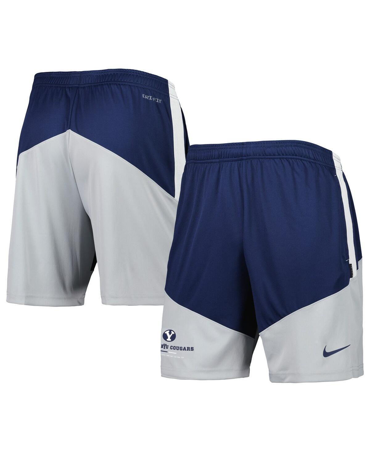 Mens Nike /Gray BYU Cougars Performance Player Shorts Blue Product Image