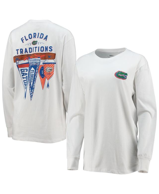 Womens Pressbox White Florida Gators Traditions Pennant Long Sleeve T-shirt Product Image