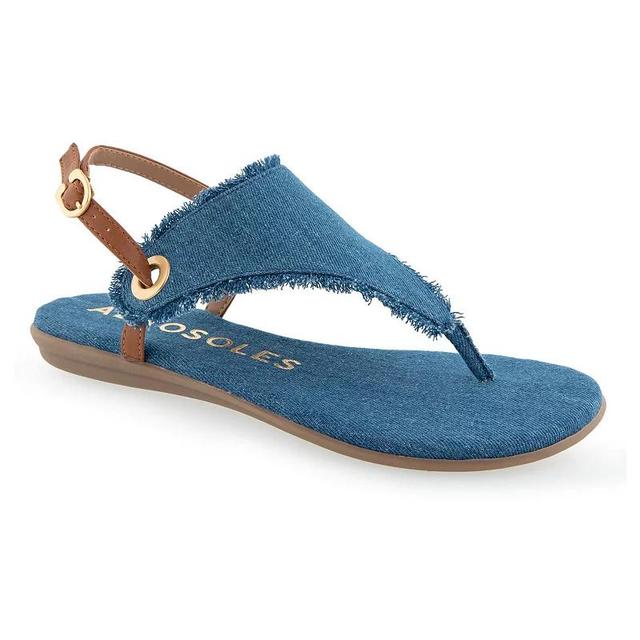 Aerosoles Conclusion Womens Thong Sandals Medium Blue Blue Product Image