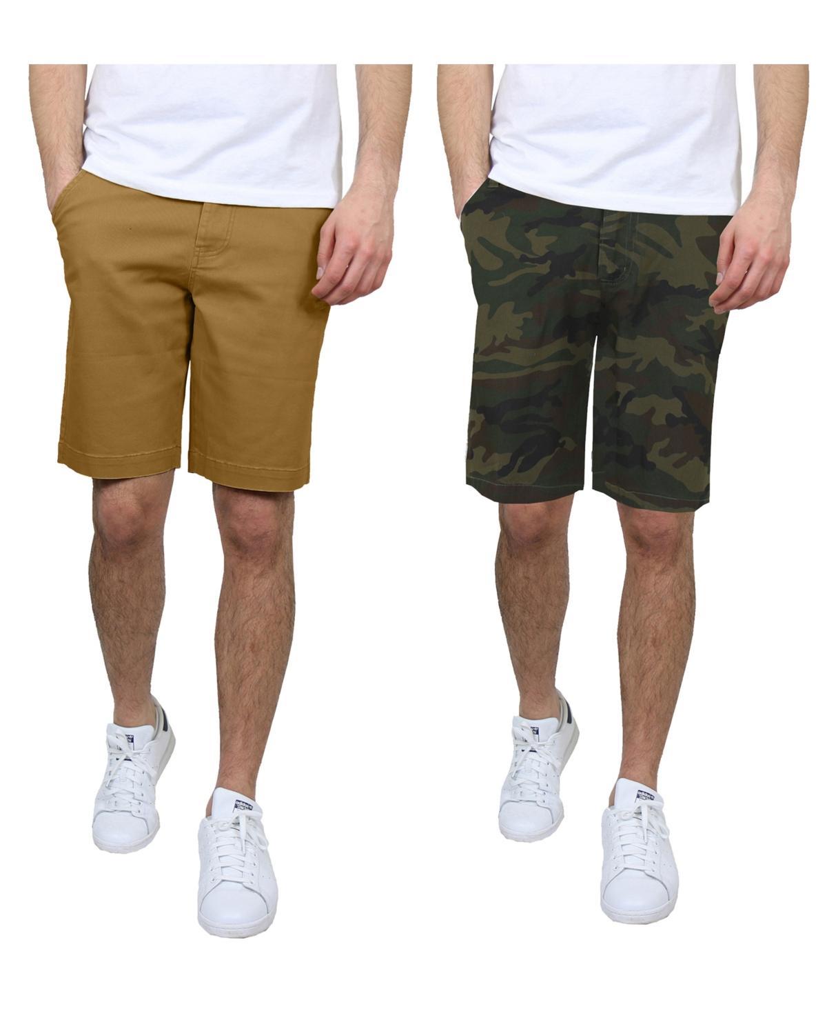 Galaxy By Harvic Mens 5 Pocket Flat Front Slim Fit Stretch Chino Shorts, Pack of 2 Product Image