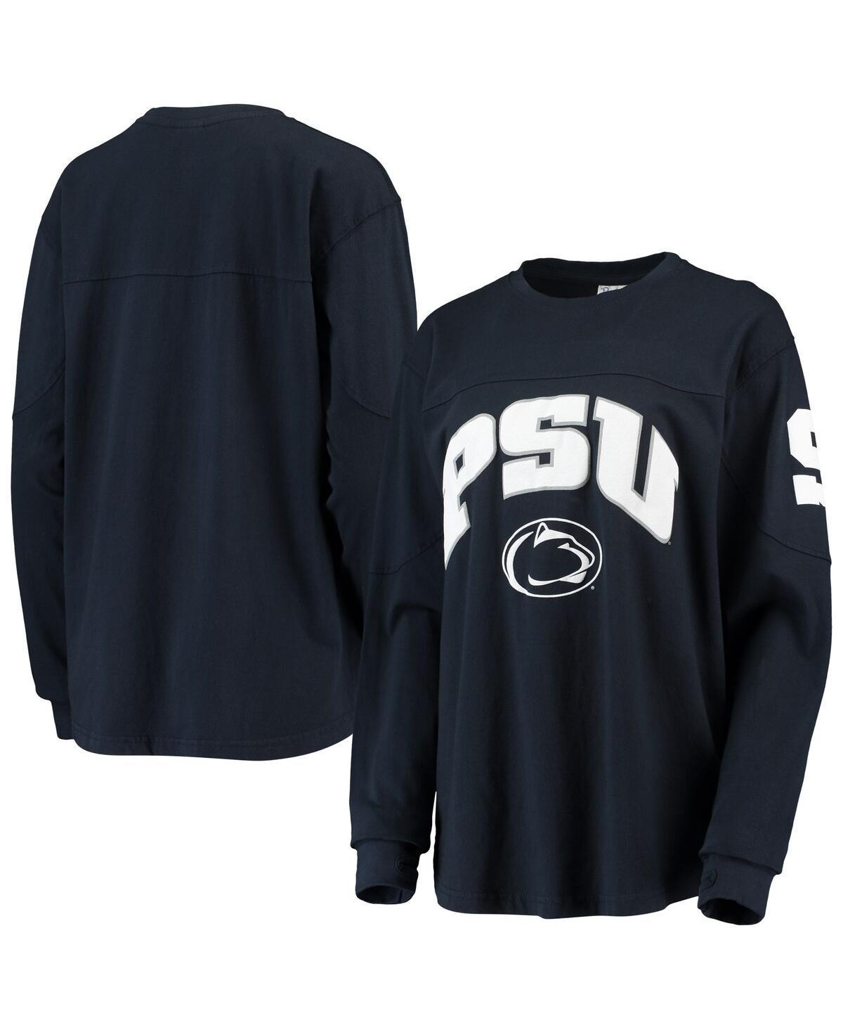 Womens Pressbox Navy Penn State Nittany Lions Edith Long Sleeve T-shirt Product Image