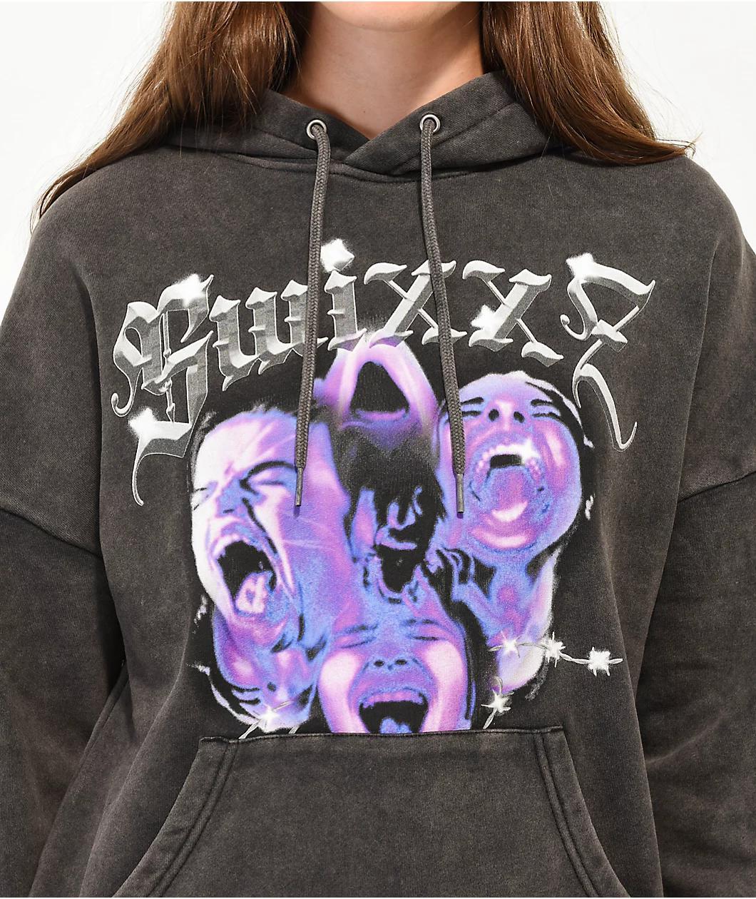 SWIXXZ Electric Chrome Black Wash Hoodie Product Image