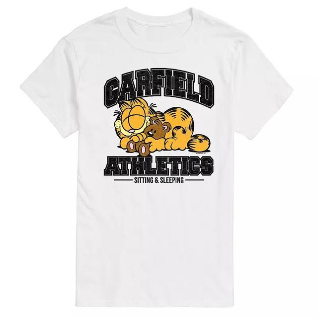 Mens Garfield Sleeping Athletics Graphic Tee Grey Gray Product Image