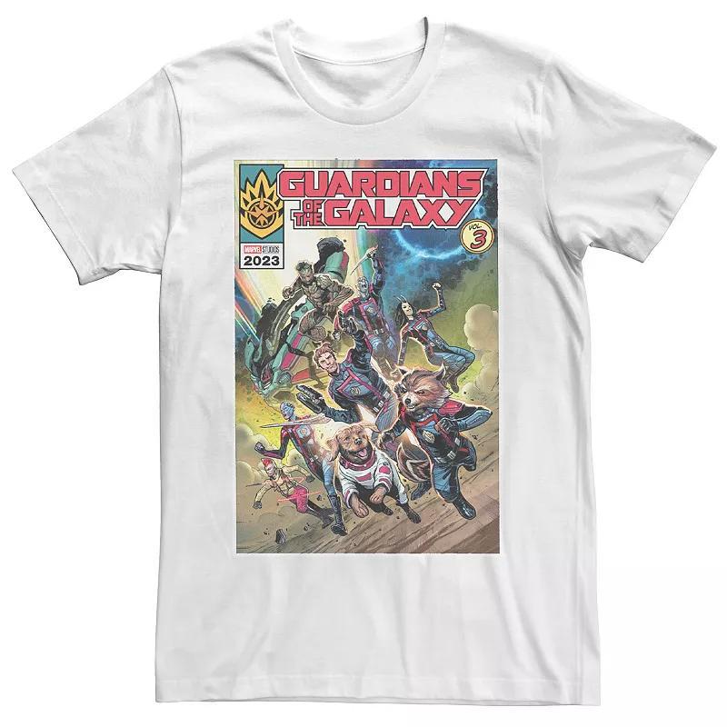 Mens Marvel Guardians Of The Galaxy Vol. 3 Action Comic Cover Graphic Tee Product Image