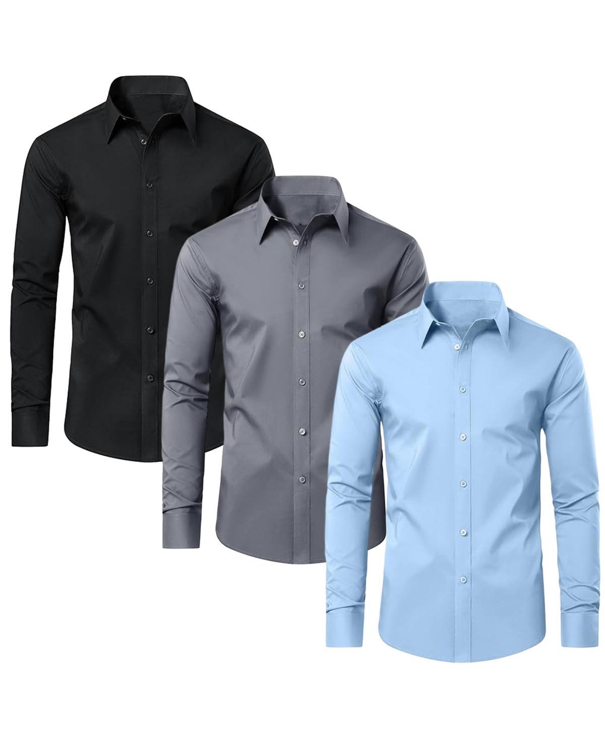 Blue Ice Mens Long Sleeve Classic Dress Shirt- 3 Pack Product Image