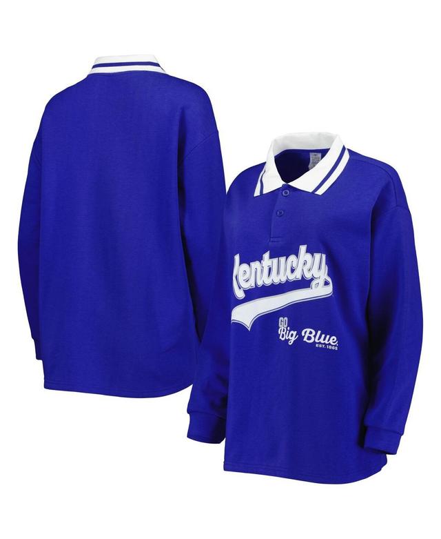 Womens Gameday Couture Royal Kentucky Wildcats Happy Hour Long Sleeve Polo Shirt Product Image