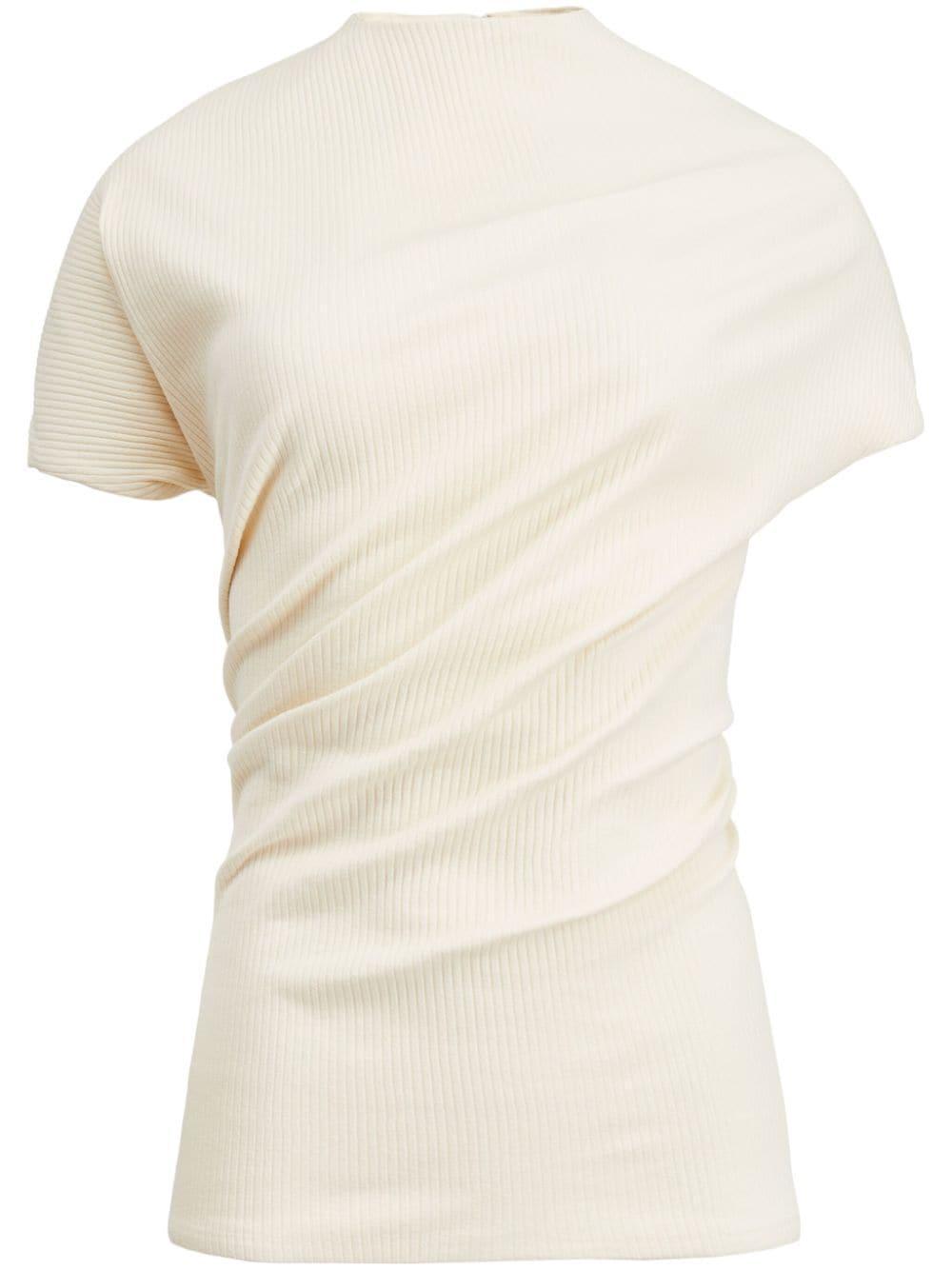 KHAITE The Helene Ribbed Top In Neutrals Product Image