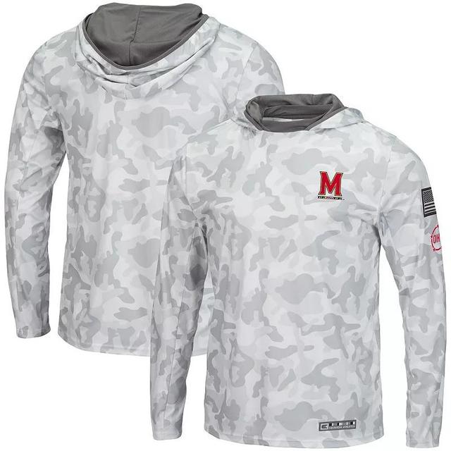 Mens Colosseum Arctic Camo Maryland Terrapins OHT Military Appreciation Long Sleeve Hoodie Top Product Image