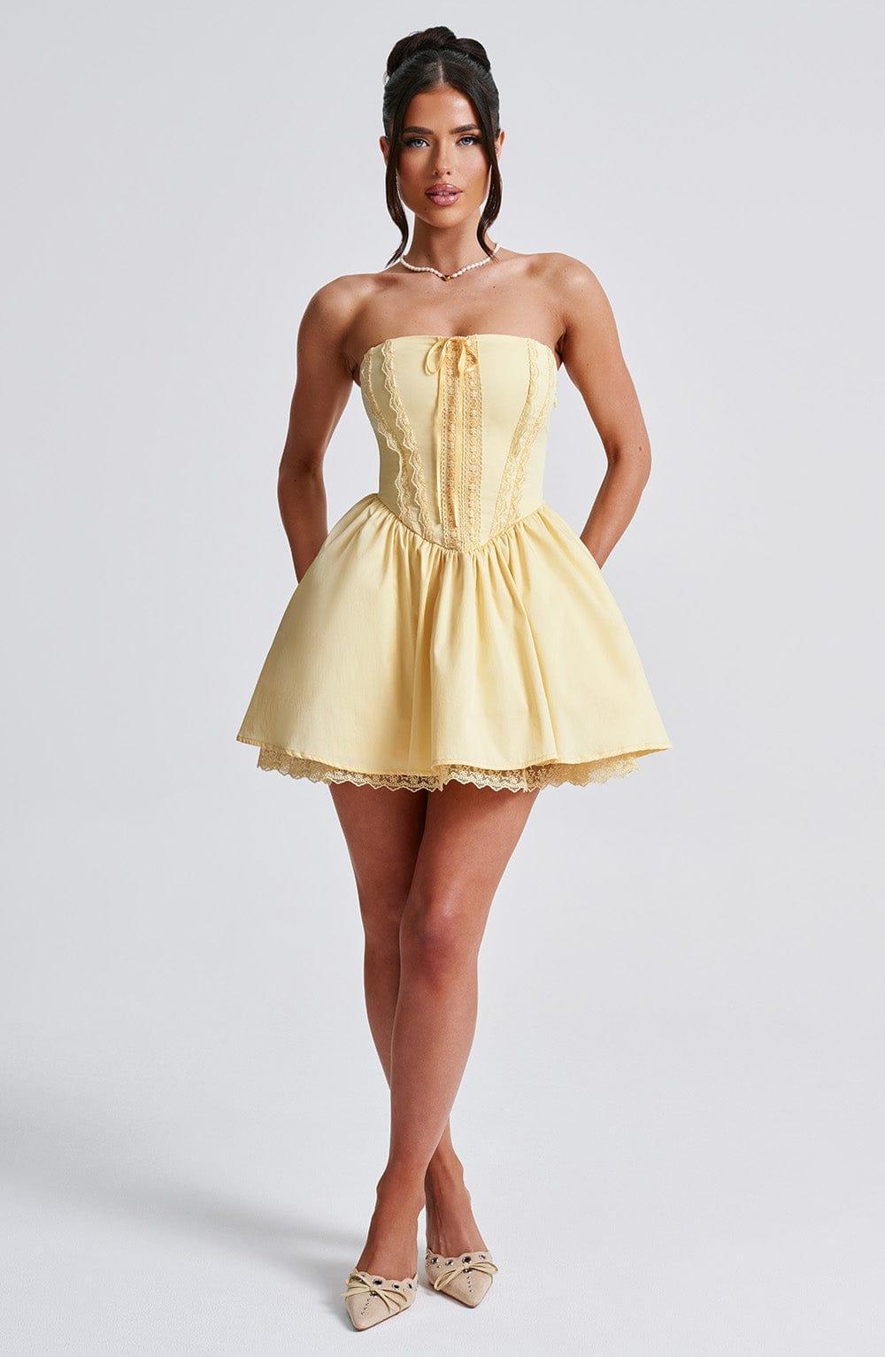 Evie Mini Dress - Lemon Product Image