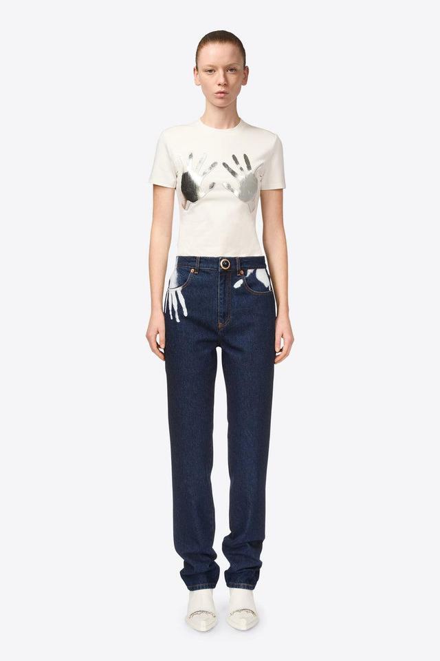 Handprint Straight Leg Jean Product Image