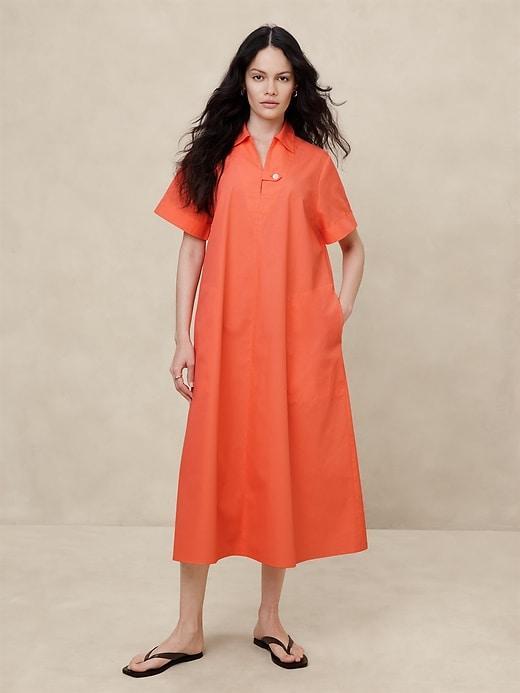 Tab Poplin Midi Dress Product Image