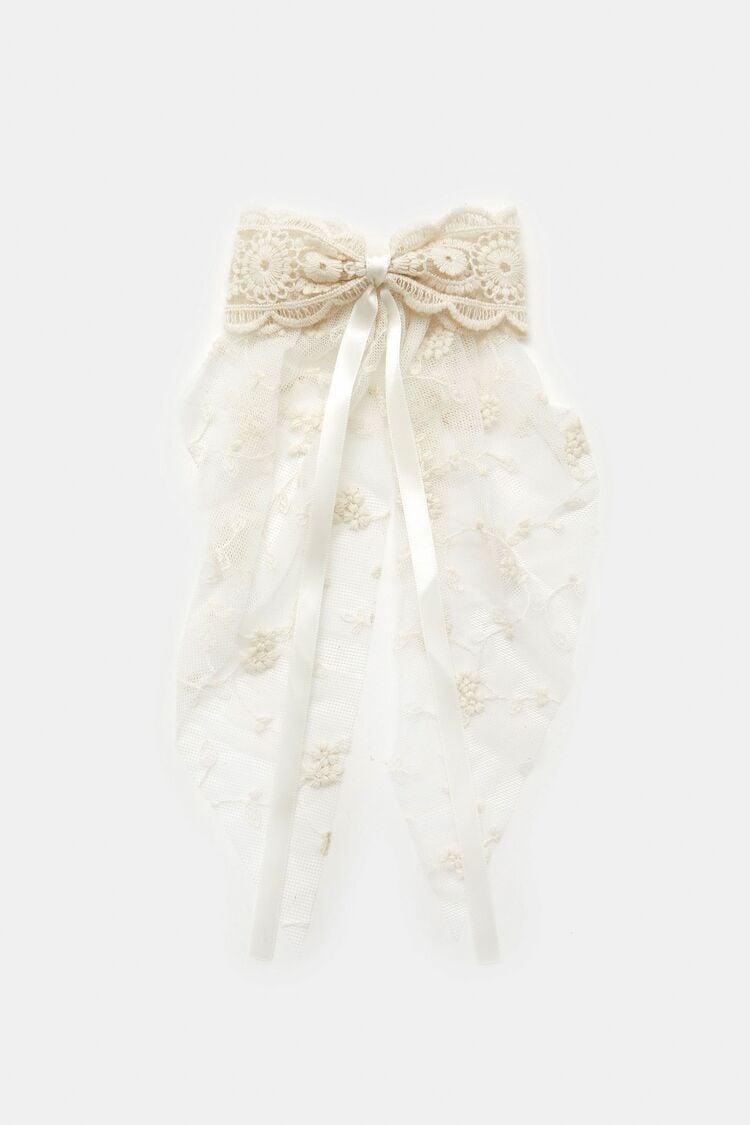 Floral Lace Bow Hair Barrette | Forever 21 Product Image