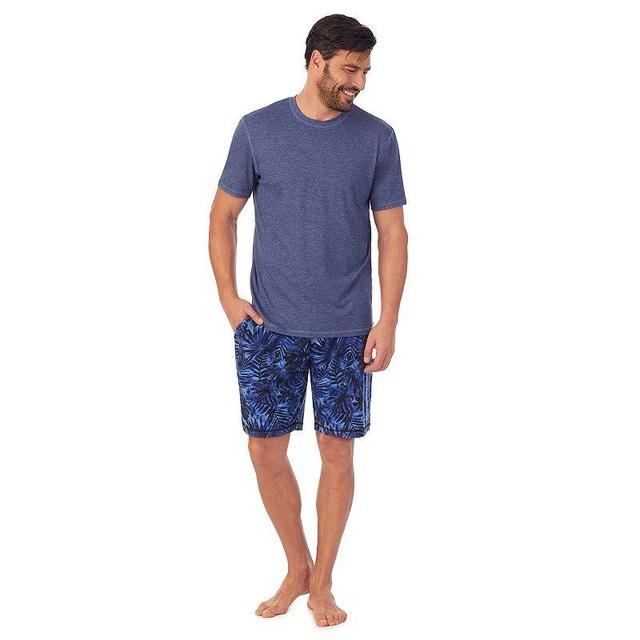 Mens Cuddl Duds Short Sleeve Pajama Tee & Printed Pajama Shorts Set Product Image