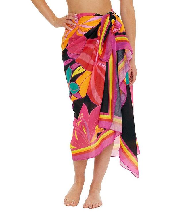 Trina Turk Solar Floral Print Wrap Skirt Pareo Cover-Up Product Image