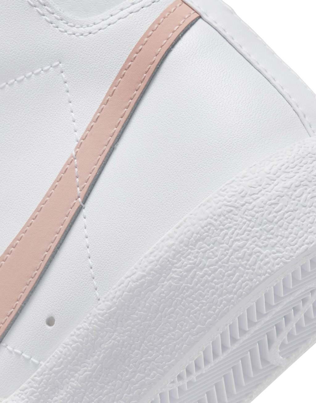 Nike Blazer Mid '77 sneakers in white with pink  Product Image