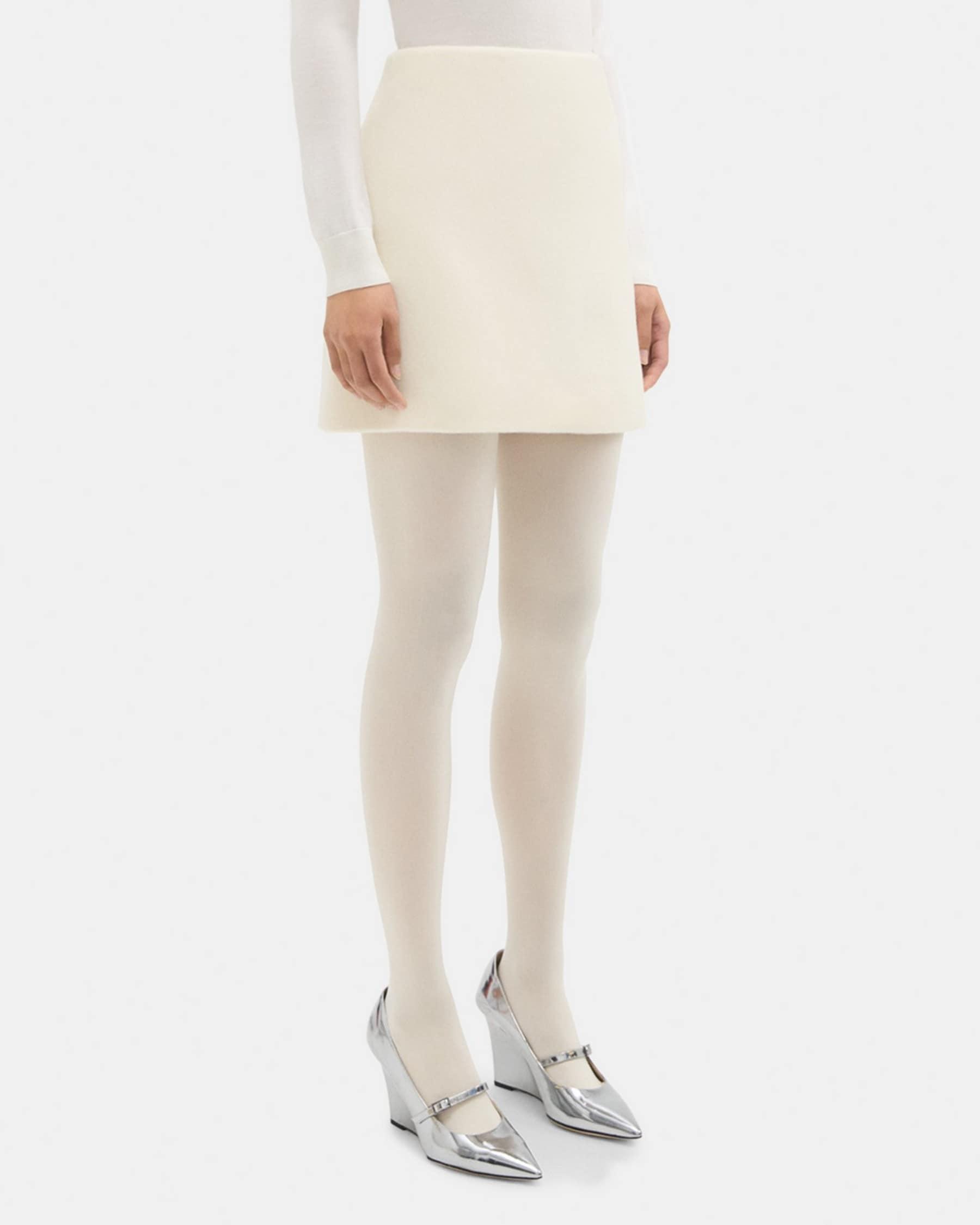 High-Waist Mini Skirt in Double-Face Wool-Cashmere Product Image