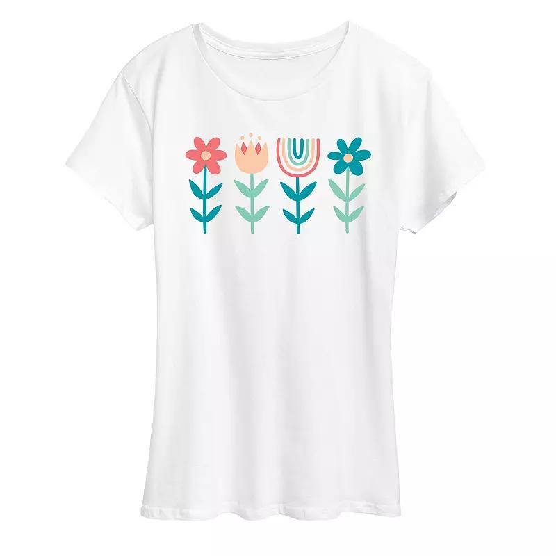 Womens Scandinavian Boho Flowers Flowy Tee Product Image