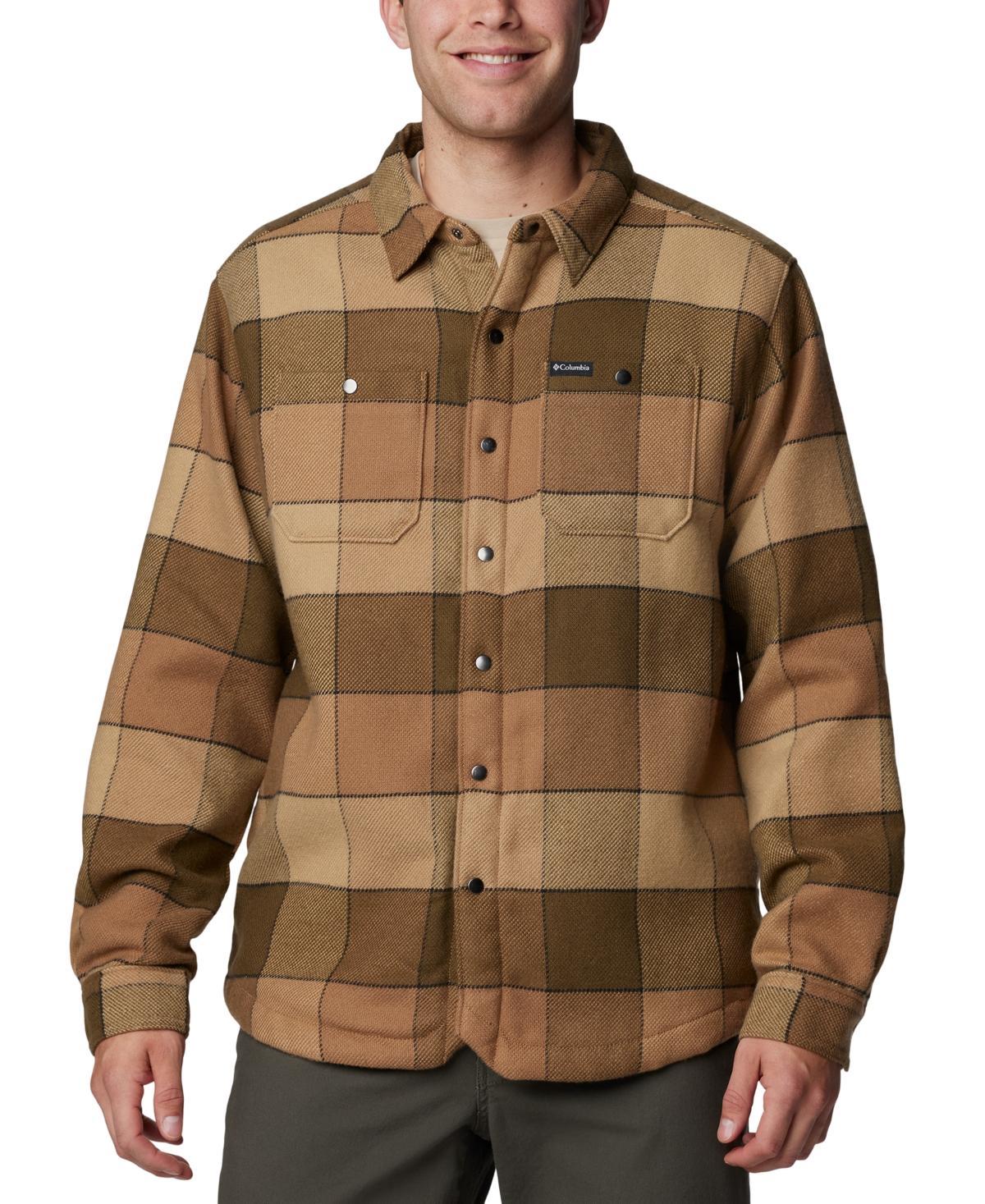 Columbia Mens Windward Ii Snap-Front Sherpa Lined Plaid Shirt Jacket Product Image